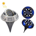 Outdoor Solar Underground Lamp Rotating Buried Lawn Lamp , Spec:, 12 LEDs White+Blue Light (Aluminum Shell), 12 LEDs Warm+Blue Light (Aluminum Shell), 12 LEDs White+Color Llight (Aluminum Shell), 12 LEDs Warm+Color Light (Aluminum Shell)               ...