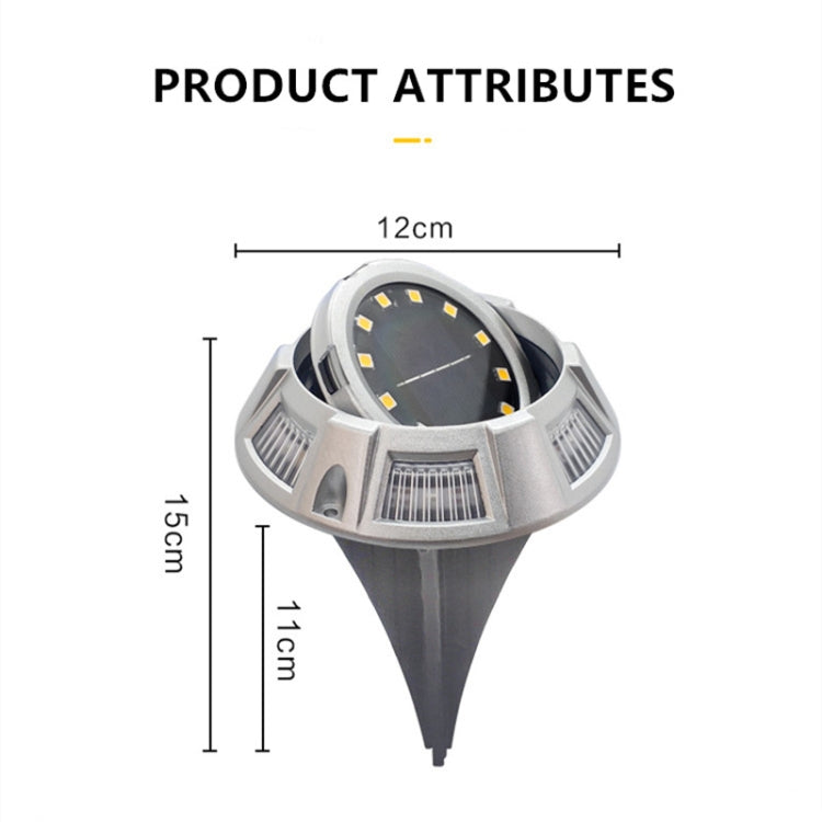 Outdoor Solar Underground Lamp Rotating Buried Lawn Lamp , Spec:, 12 LEDs White+Blue Light (Aluminum Shell), 12 LEDs Warm+Blue Light (Aluminum Shell), 12 LEDs White+Color Llight (Aluminum Shell), 12 LEDs Warm+Color Light (Aluminum Shell)               ...