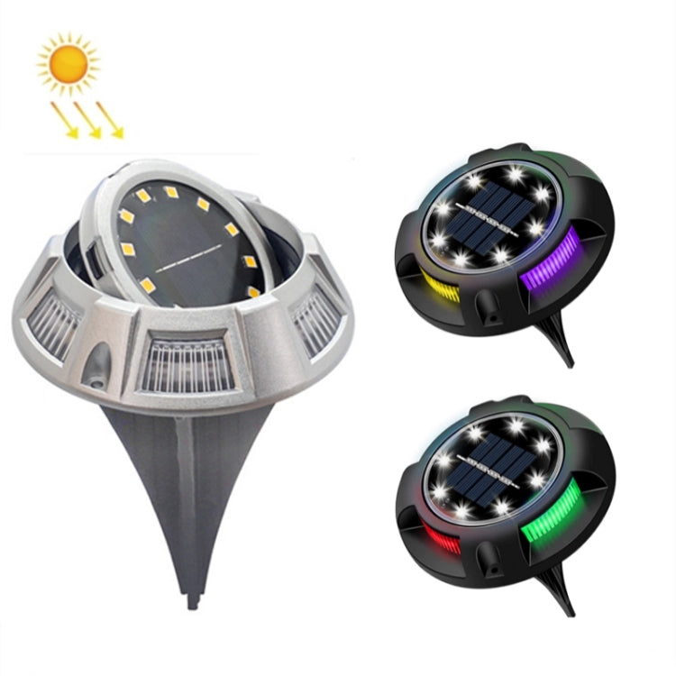 Outdoor Solar Underground Lamp Rotating Buried Lawn Lamp , Spec:, 12 LEDs White+Blue Light (Aluminum Shell), 12 LEDs Warm+Blue Light (Aluminum Shell), 12 LEDs White+Color Llight (Aluminum Shell), 12 LEDs Warm+Color Light (Aluminum Shell)               ...