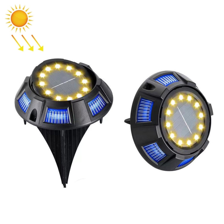 Outdoor Solar Underground Lamp Rotating Buried Lawn Lamp , Spec:, 12 LEDs White+Blue Light (Aluminum Shell), 12 LEDs Warm+Blue Light (Aluminum Shell), 12 LEDs White+Color Llight (Aluminum Shell), 12 LEDs Warm+Color Light (Aluminum Shell)               ...