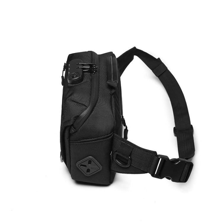 Ozuko 9257 Men Outdoor Sports Waist Bag Anti-Theft Shoulder Messenger Bag, Navy Blue, Black, Dark Gray