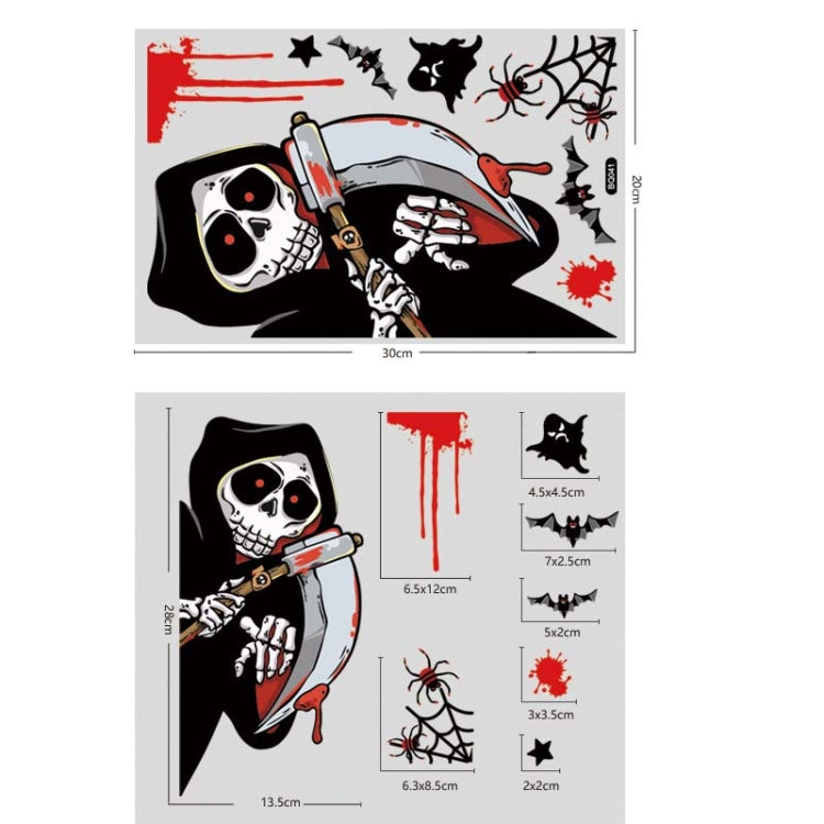 Halloween Decoration Static Wall Stickers, BQ041 Death, BQ042 Mummy, BQ043 Zombie, BQ044 Vampire, BQ045 Lying Window Pumpkin, BQ046 Pumpkin, BQ047 Ghost, BQ048 Mummy, BQ049 Bat, BQ050 Ghost House, BQ051 Tree, BQ052 Scarecrow