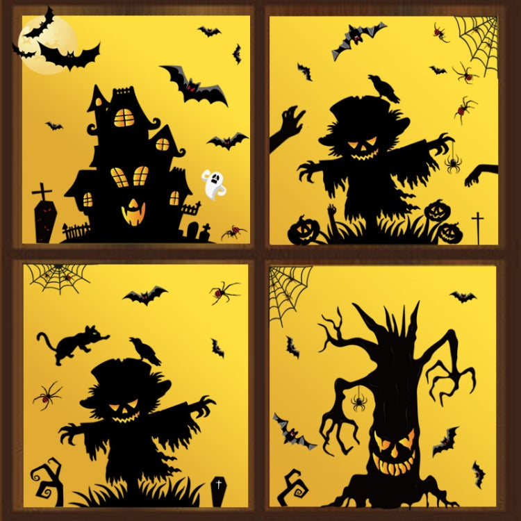 Halloween Decoration Static Wall Stickers, BQ041 Death, BQ042 Mummy, BQ043 Zombie, BQ044 Vampire, BQ045 Lying Window Pumpkin, BQ046 Pumpkin, BQ047 Ghost, BQ048 Mummy, BQ049 Bat, BQ050 Ghost House, BQ051 Tree, BQ052 Scarecrow