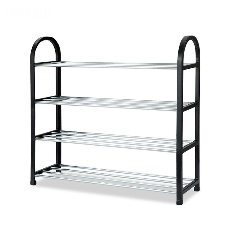 Black Corridor Easy Disassembly Doorway Compartment Iron Floor Shoe Rack, Triple S, Triple M, Triple L