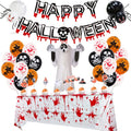 Halloween Balloon Set Blood Color Banner Three-Dimensional Ghost Party Decoration, Blood Deskcloth Set, Pumpkin Tablecloth set, Honeycomb Ball 1, Honeycomb Ball 2