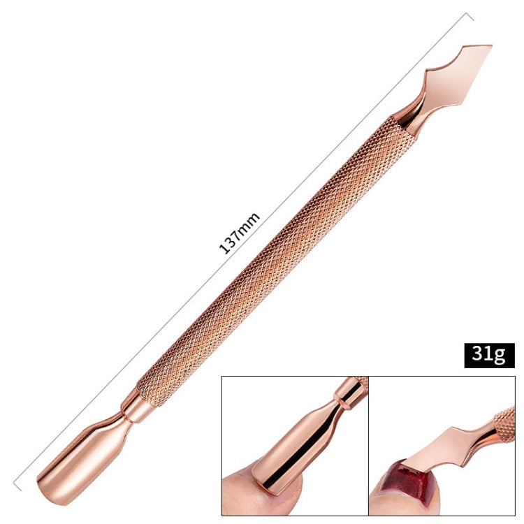 Stainless Steel Rose Gold Double-Headed Steel Push Dead Skin Scissors Nail Set,Style: D501, 01 Big Head, 02  Big Head, 03  Big Head, 04 Small Head, 05  Small Head, 06  Small Head, Dot Flower Needle, D501