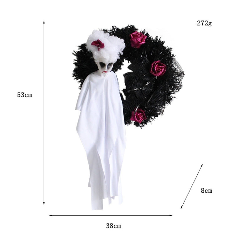Halloween Ghost Door Hanging Horror Party Hanging Ornaments Haunted House Decoration, White Ghost, Black Ghost