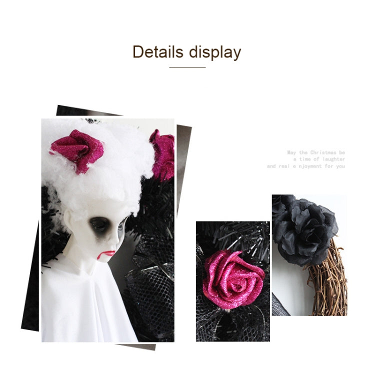 Halloween Ghost Door Hanging Horror Party Hanging Ornaments Haunted House Decoration, White Ghost, Black Ghost