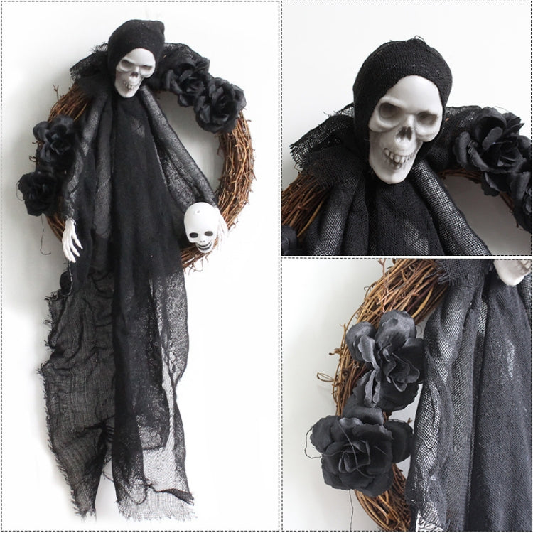 Halloween Ghost Door Hanging Horror Party Hanging Ornaments Haunted House Decoration, White Ghost, Black Ghost
