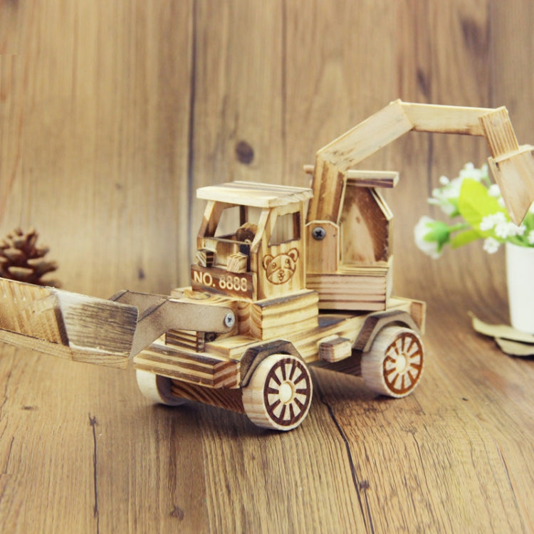 A1030 Wooden Model Excavator Ornaments Children Toys, A1030
