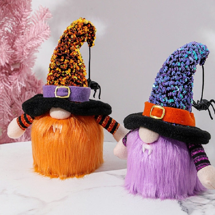 Halloween Decorative Supplies Shining Faceless Doll, Orange, Purple