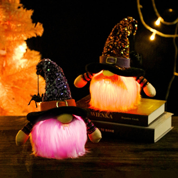Halloween Decorative Supplies Shining Faceless Doll, Orange, Purple