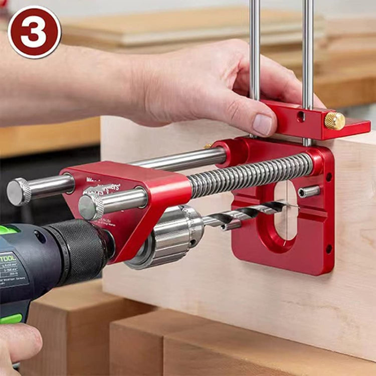 Accurate Positioning Belt Drilling Wood Drill Woodworking Locator Accessories Tool,Style:, Plastic (Red), Metal  (Red), Plastic  (Black), Metal (Black)