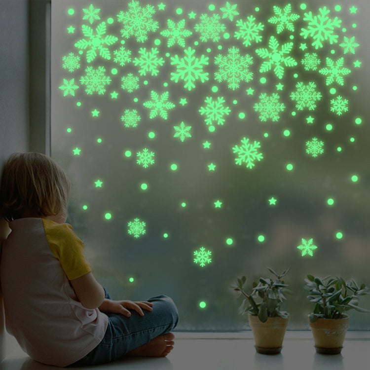 1set Christmas Luminous Fluorescent Snowflake Decoration Sticker,Style:, BQ028 With Glue, BQ028 Static Electricity, BQ029 Enhanced  Static Electricity