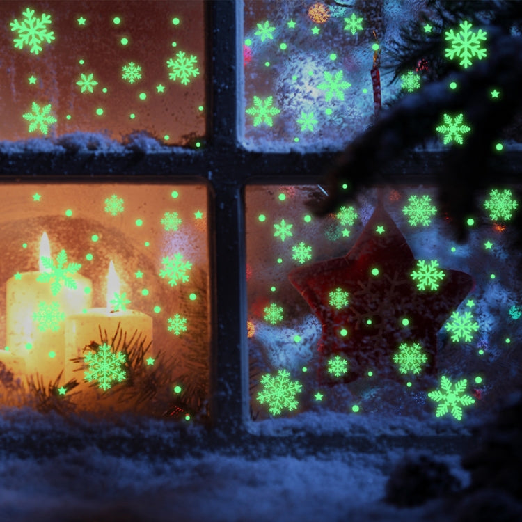 1set Christmas Luminous Fluorescent Snowflake Decoration Sticker,Style:, BQ028 With Glue, BQ028 Static Electricity, BQ029 Enhanced  Static Electricity