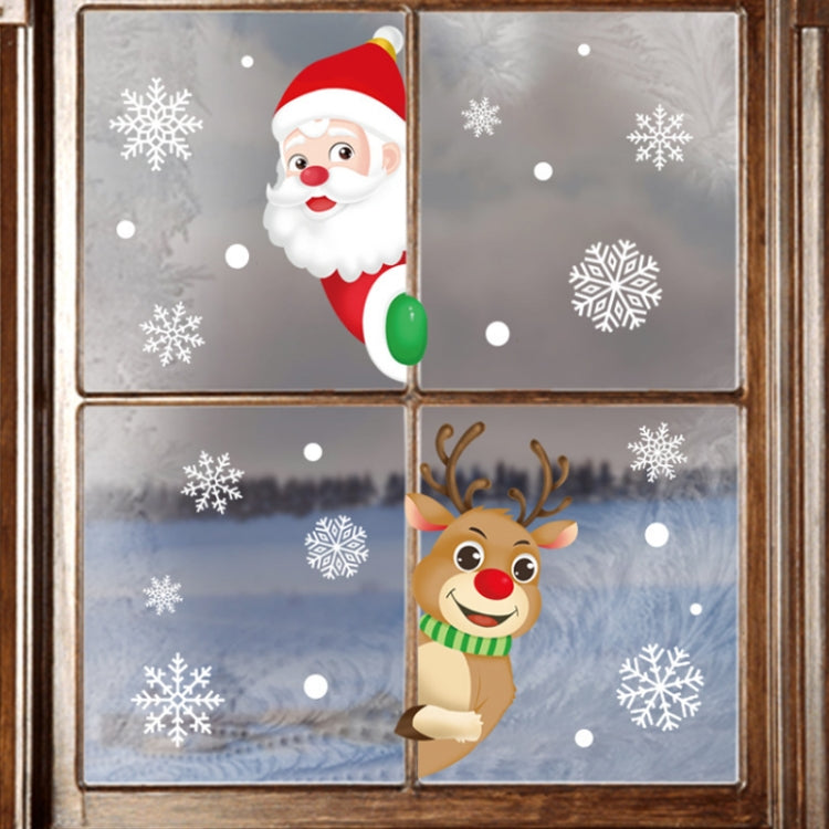 1set Christmas Window Grille Sticker Santa Claus Elk Glass Window Decoration, XC008, XC009