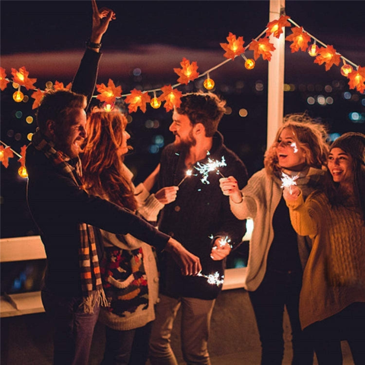 Maple Pumpkin Lantern String Lights Halloween Thanksgiving Garden Party Room Decoration Lights, 1.5m 10 LEDs, 3m 20 LEDs, 6m 40 LEDs