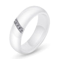 Simple Nano Ceramic Ring Trend Titanium Steel with Zircon Rings, 10, 7, 8, 9, 6