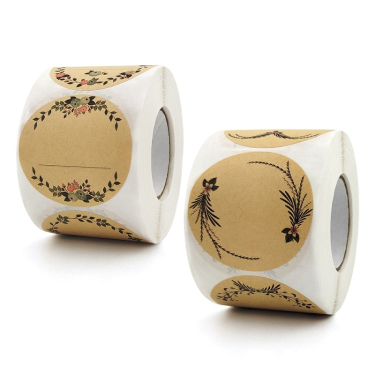 Rolled Handwritten Kraft Paper Sticker Gift Wedding Baking Decoration Label, 2 Inch / 50mm