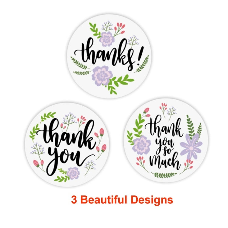 Roll Floral Thank You Sticker Birthday Party Gift Packaging Label, 38mm / 1.5 Inch