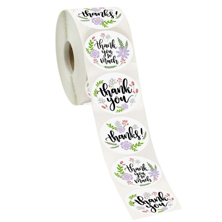 Roll Floral Thank You Sticker Birthday Party Gift Packaging Label, 38mm / 1.5 Inch