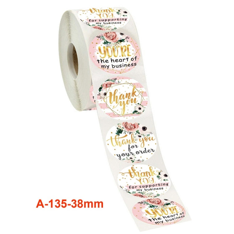 Roll Floral Thank You Stickers Wedding Party Decoration Stickers, 3.8cm / 1.5 Inch