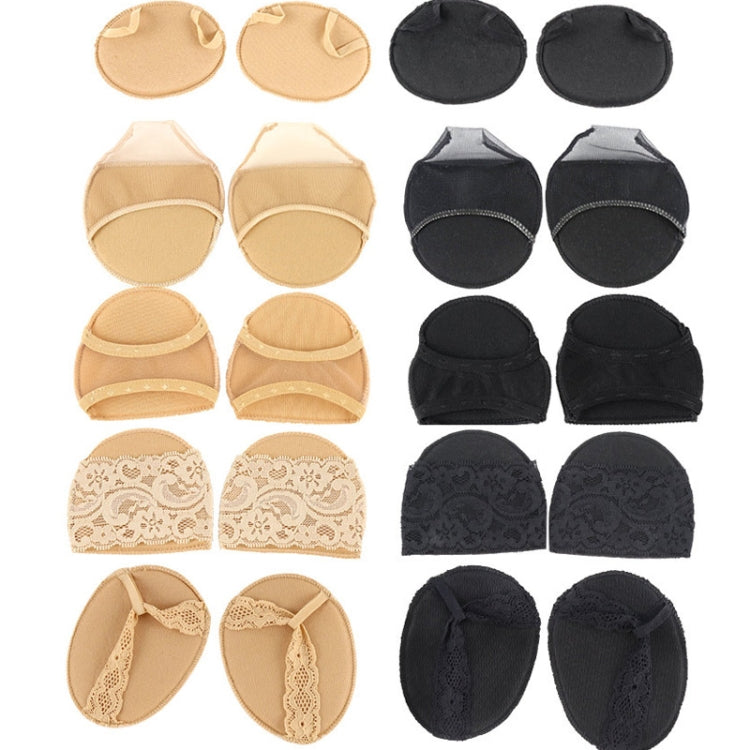 5 Pairs Invisible And Comfortable Sponge Thickened Half Pad Sweat-Absorbent And Breathable Forefoot Pad, Two Toe Skin, Two Toe Black, Wrap Head Skin, Wrap Head Black, Fish Mouth Skin, Fish Mouth Black, Flower Skin, Flower Black, People Skin, People Bla...