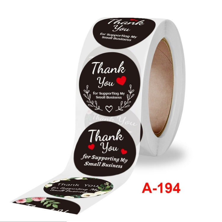 Round Thank You Sticker Floral Decoration Gift Envelope Sealing Sticker, 2.5cm / 1 Inch