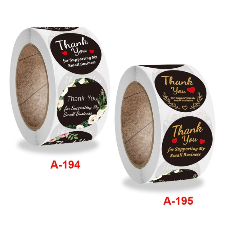 Round Thank You Sticker Floral Decoration Gift Envelope Sealing Sticker, 2.5cm / 1 Inch