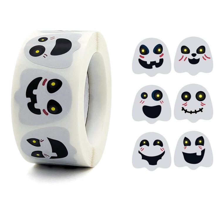 Halloween Ghost Emoticon Stickers Children Gift Decoration Food Sealing Stickers, 25x25mm