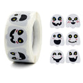 Halloween Ghost Emoticon Stickers Children Gift Decoration Food Sealing Stickers, 25x25mm