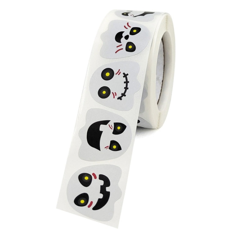 Halloween Ghost Emoticon Stickers Children Gift Decoration Food Sealing Stickers, 25x25mm