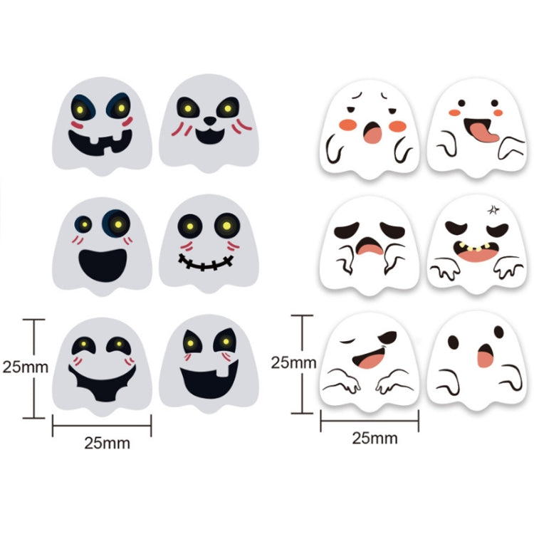 Halloween Ghost Emoticon Stickers Children Gift Decoration Food Sealing Stickers, 25x25mm
