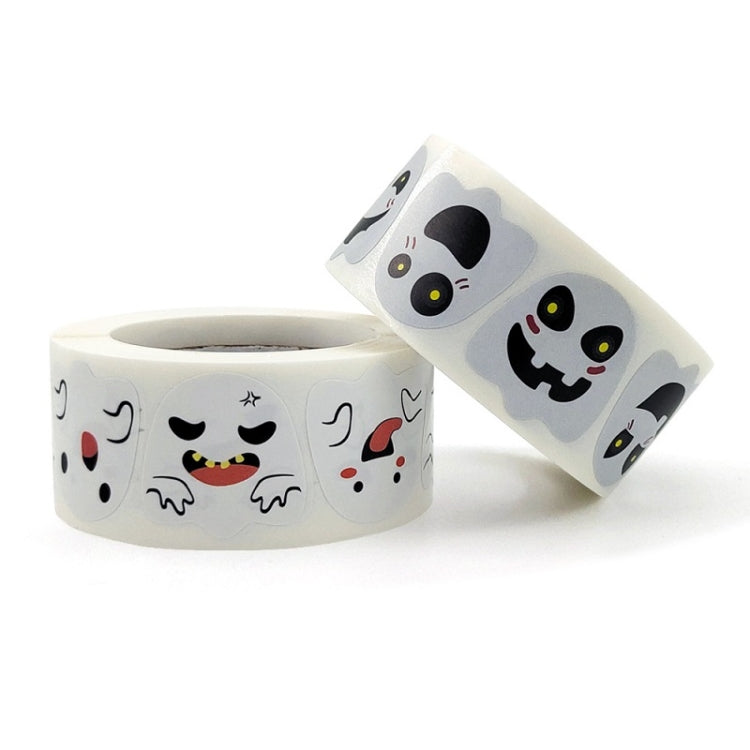 Halloween Ghost Emoticon Stickers Children Gift Decoration Food Sealing Stickers, 25x25mm