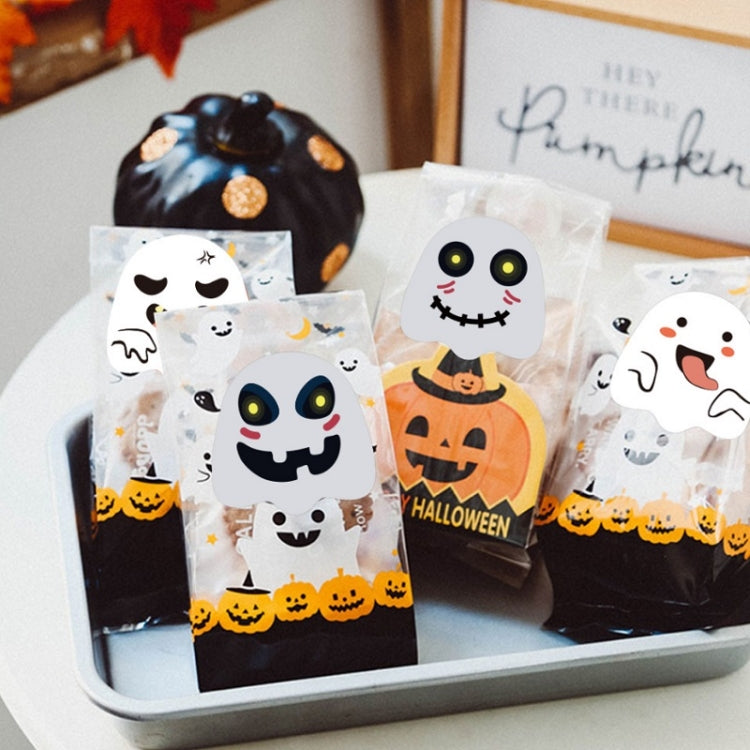 Halloween Ghost Emoticon Stickers Children Gift Decoration Food Sealing Stickers, 25x25mm