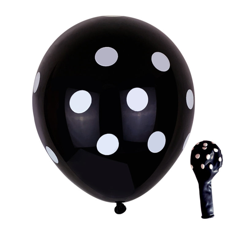 100 PCS FY-10280 12 Inch Dot Party Decorative Balloon Wedding Scene Arrangement Latex Balloon, Black White Dot, Green White Dot, Pink White Dot, Red White Dot, Deep Blue White Dot, Light Blue White Dot, Yellow White Dot, Rose Red White Dot             ...