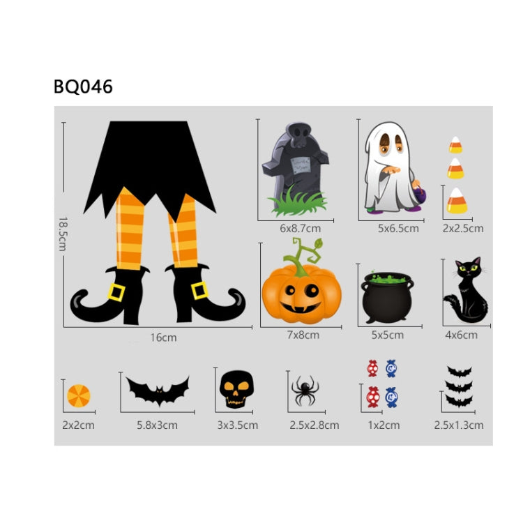Halloween Decoration Stickers Pumpkin Lamp Spider Ghost Electrostatic Stickers,Style:, BQ040ABCD-45-46-47-48, BQ040ABCD-50-51, BQ041-42-43-44, BQ41-42-43-44-47-48, BQ049 + 050 + 052, BQ049 + 50 + 51 + (52 x 2), BQ049-51-52