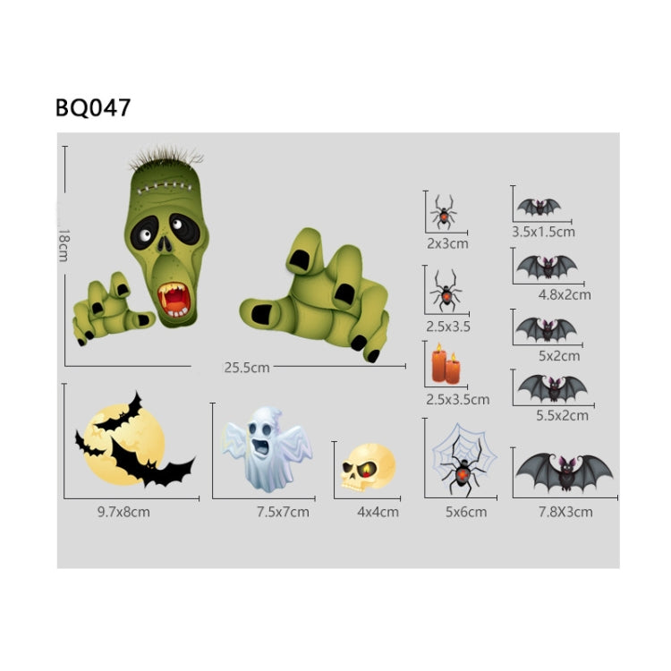 Halloween Decoration Stickers Pumpkin Lamp Spider Ghost Electrostatic Stickers,Style:, BQ040ABCD-45-46-47-48, BQ040ABCD-50-51, BQ041-42-43-44, BQ41-42-43-44-47-48, BQ049 + 050 + 052, BQ049 + 50 + 51 + (52 x 2), BQ049-51-52