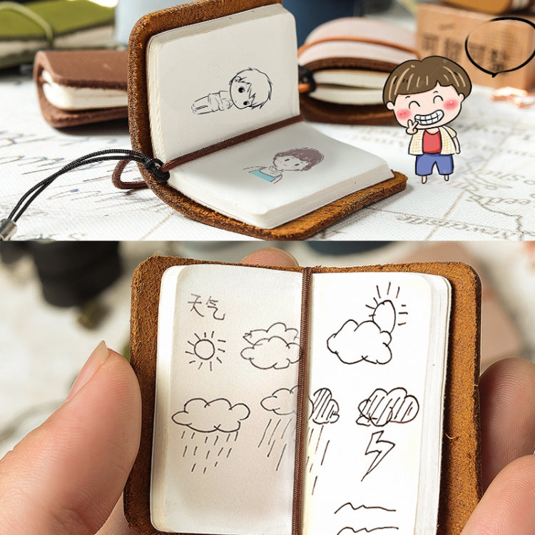 Ultra-Small Mini TN Hand Account Book Leather Notebook Portable Travel Diary, Crazy Horse Skin Black, Crazy Horse Skin Brown, Crazy Horse Skin Coffee, Crazy Horse Skin Ink Green, Crazy Horse Skin Wine Red, Crazy Horse Skin Blue, Crazy Horse Skin Purple...
