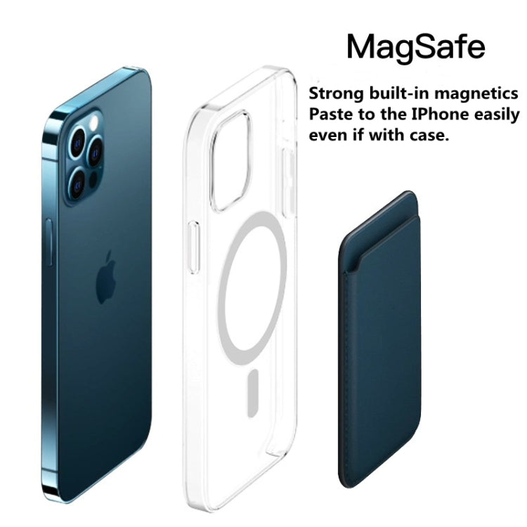 MagSafe Magnetic Leather Card Case Holster For iPhone, Saddle Brown, Indigo Sea BLue, California Poppy, Black, Dark Night Green, Red, Pink