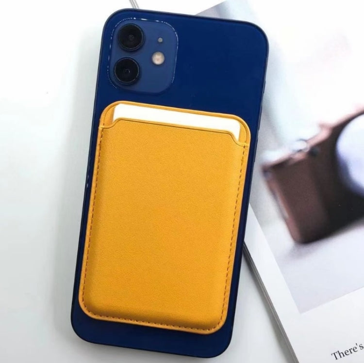 MagSafe Magnetic Leather Card Case Holster For iPhone, Saddle Brown, Indigo Sea BLue, California Poppy, Black, Dark Night Green, Red, Pink