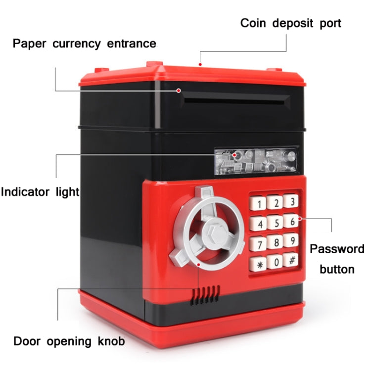 Password Safe Deposit Box Children Automatic Savings ATM Machine Toy, Black Red, White Blue, White Pink, Tyrant Gold, Silver, Red, Blue White, White Red, Rose Red, Panda, Reddish Black, Green, Red&Black