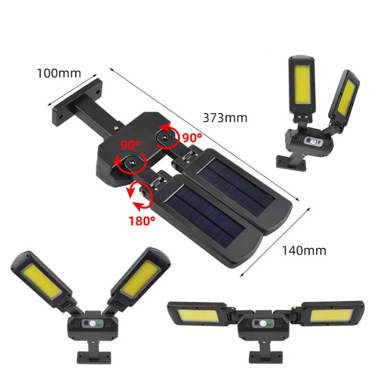 TG-TY097 2-Heads Solar Light Outdoor Human Body Induction Wall Lamp Garden Street LED Light, 200 COB