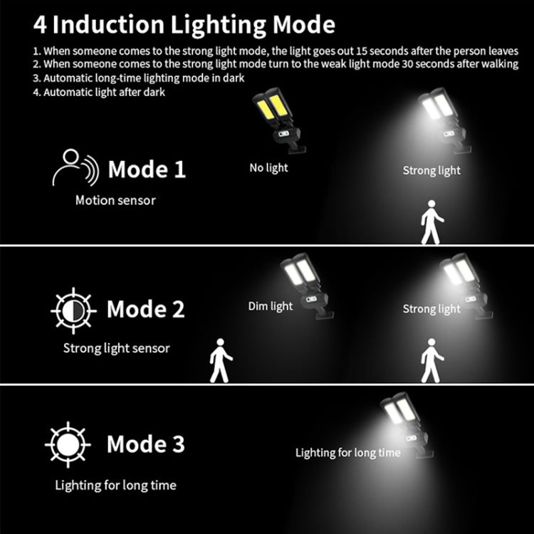 TG-TY097 2-Heads Solar Light Outdoor Human Body Induction Wall Lamp Garden Street LED Light, 200 COB