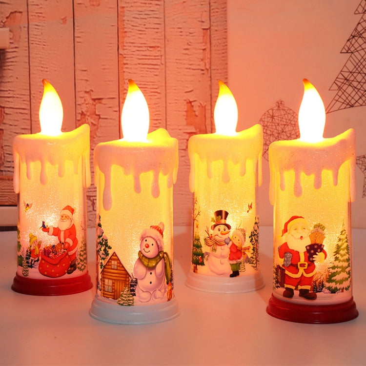 Christmas Decoration Night Light LED Simulation Flame Candle Light, A-Santa Claus, A-Snowman, B-Santa Claus, B-Snowman
