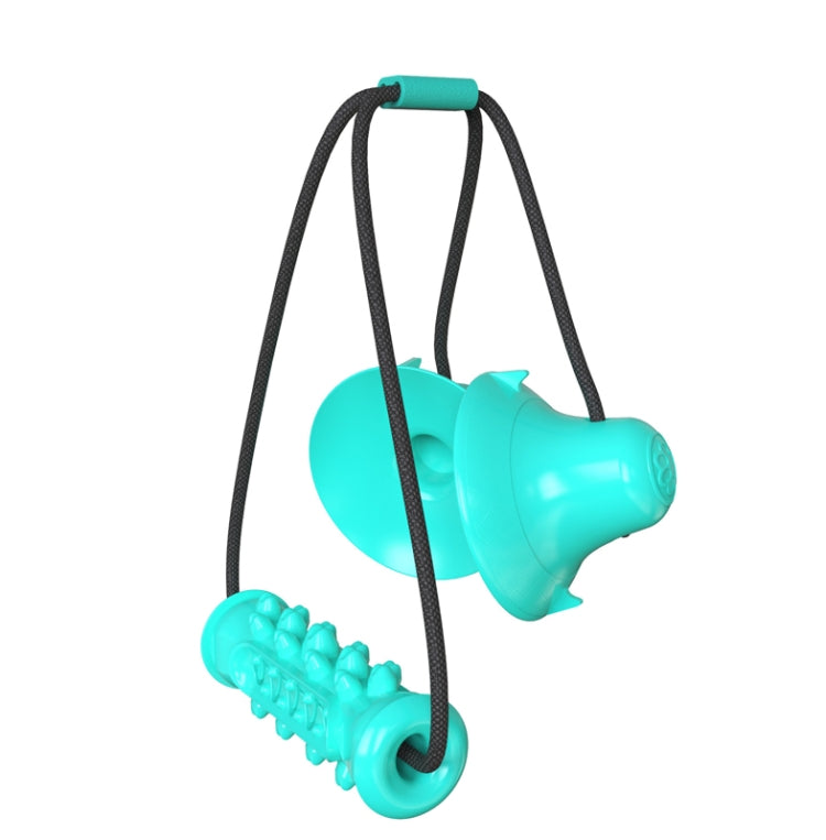 Dog Toy Double Suction Cup Pull Rope Molar Teeth Bite-Resistant Tooth Cleaning Stick Pet Supplies, Lake Blue, Green