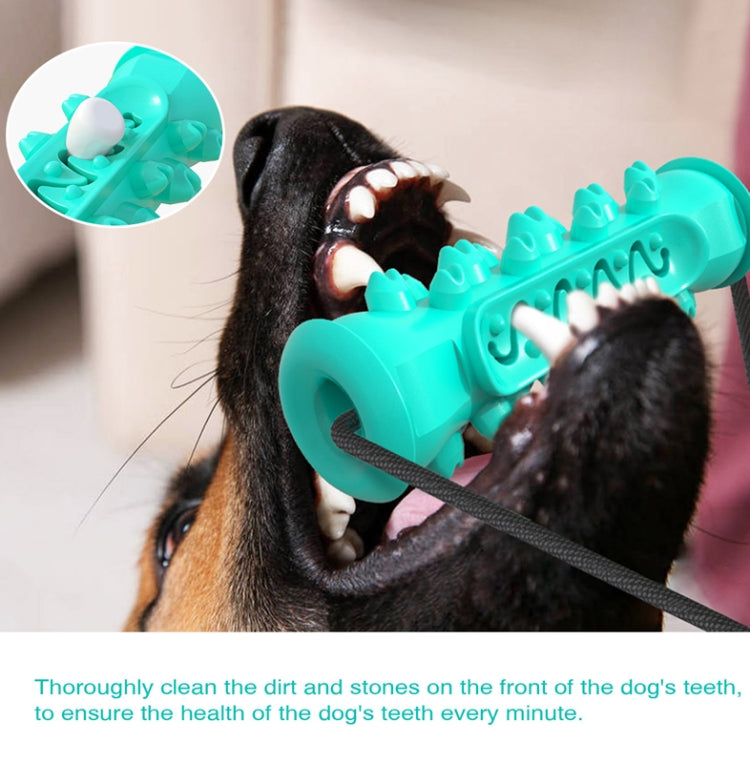 Dog Toy Double Suction Cup Pull Rope Molar Teeth Bite-Resistant Tooth Cleaning Stick Pet Supplies, Lake Blue, Green