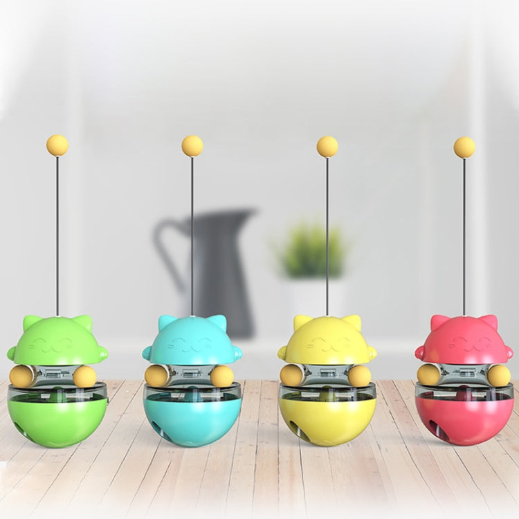 Cat Turntable Toy Leaking Food Ball Funny Cat Stick Tumbler Pet Toy, Blue, Green, Yellow, Pink