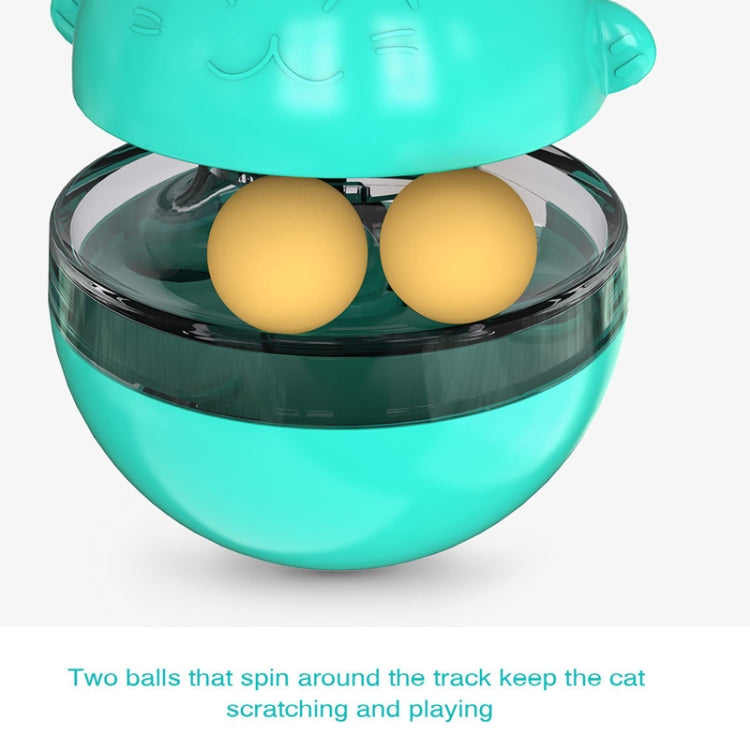 Cat Turntable Toy Leaking Food Ball Funny Cat Stick Tumbler Pet Toy, Blue, Green, Yellow, Pink