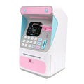 8010 Simulated Face Recognition ATM Machine Piggy Bank Password Automatic Rolling Money Safe Piggy Bank,Style:, Pink, Blue, Rechargeable Version Pink, Rechargeable Version Blue